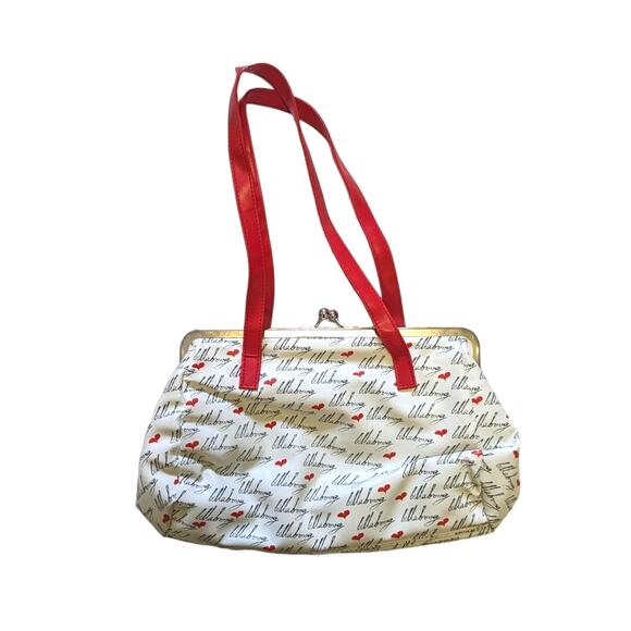 Y2K Billabong Logo Red Mini Purse Bag White Tomato Girl 2000s Retro Clasp Heart - Picture 3 of 8